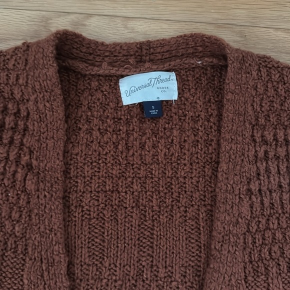 Universal Thread | long red/burnt orange cardigan | open front | size S - Picture 2 of 4
